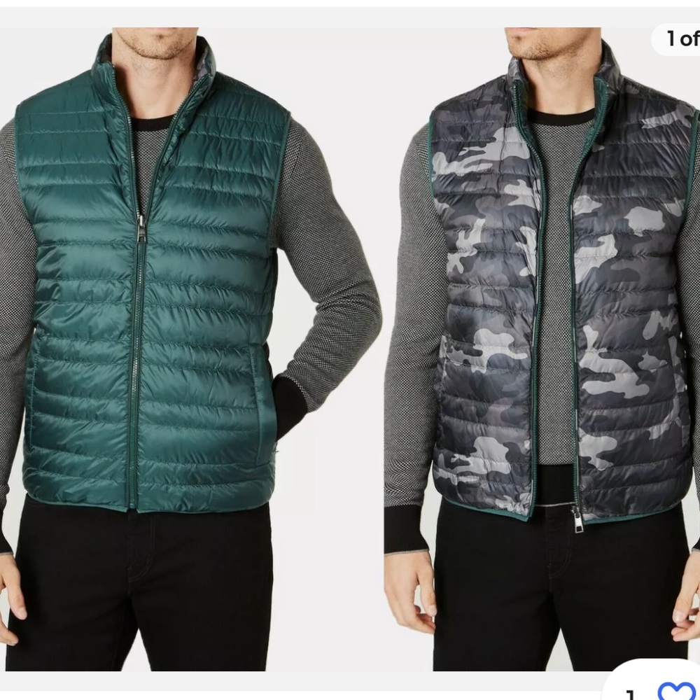 NWT Michael Kors reversible camo down vest